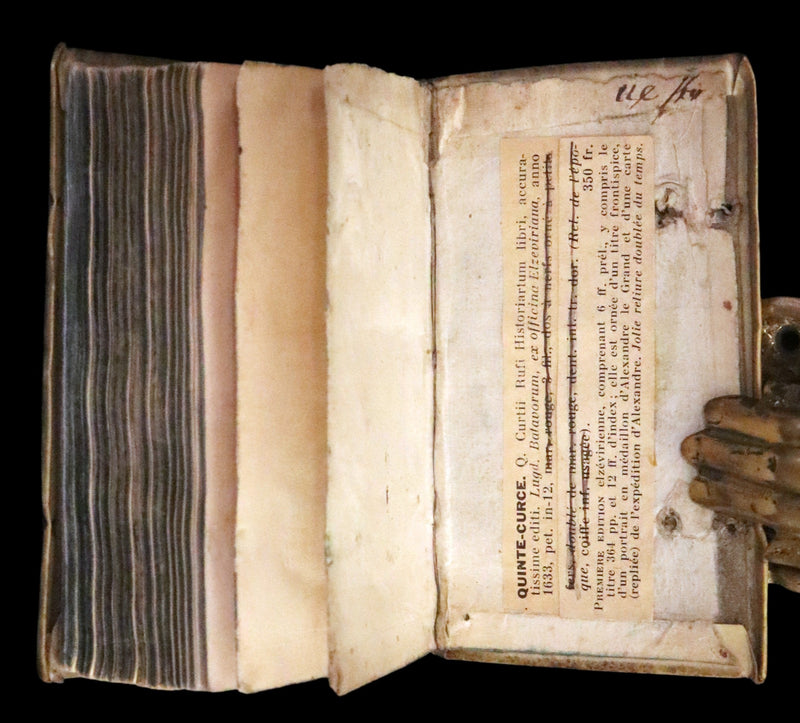 1633 Rare Latin Vellum Book - Histories of Alexander the Great with Map