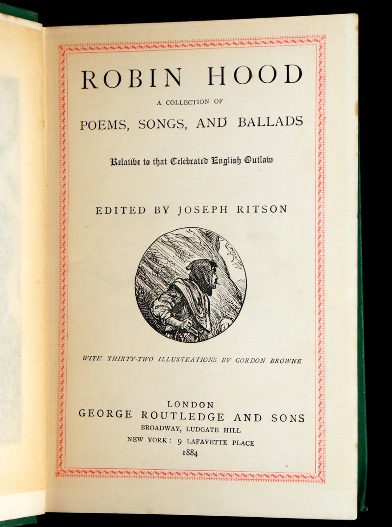 1884 Scarce Edition - Robin Hood by Ritson and Illustrated by Gordon Browne