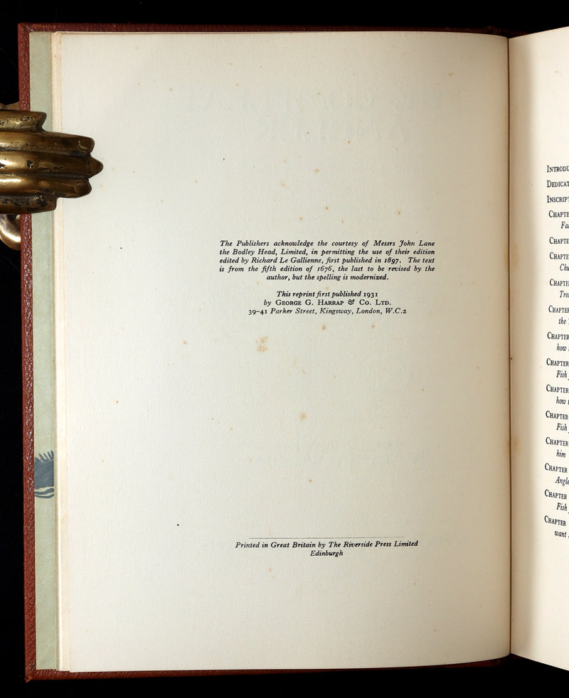 1931 Rare First Edition - The Compleat Angler illustrated by Arthur RACKHAM