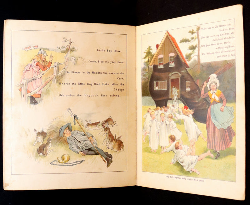 1900 Scarce Routledge and Sons Edition - Old Mother Goose, color illustrated