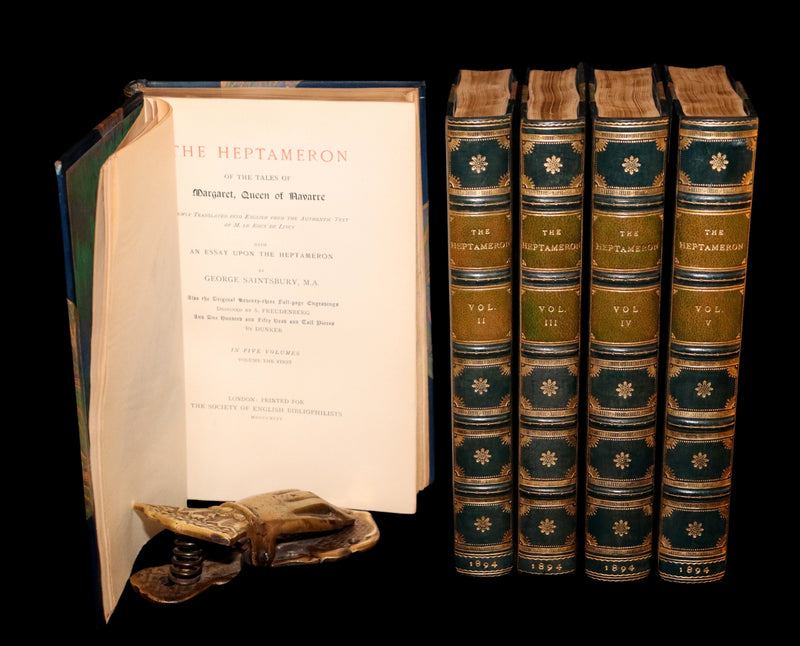 1894 Rare Book set - The Heptameron of the Tales of Margaret, Queen of Navarre