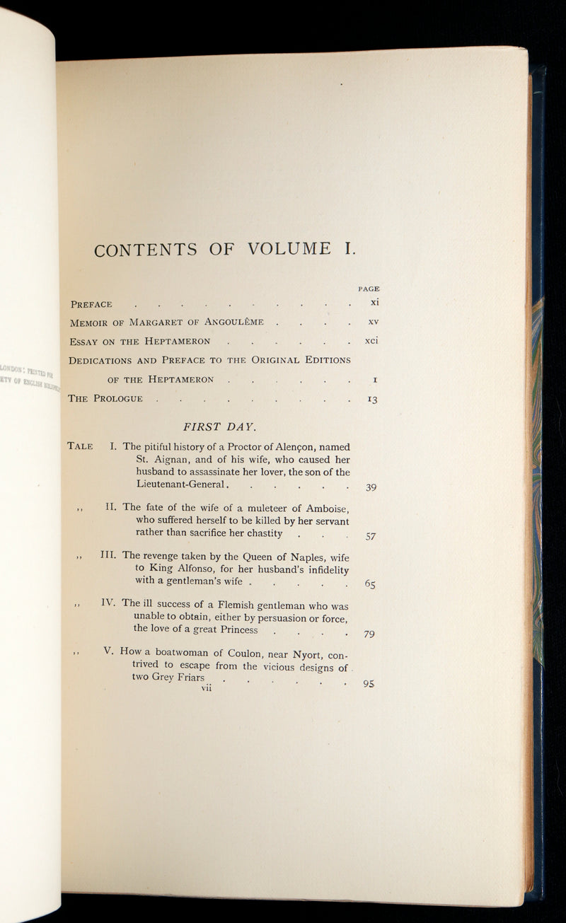 1894 Rare Book set - The Heptameron of the Tales of Margaret, Queen of Navarre