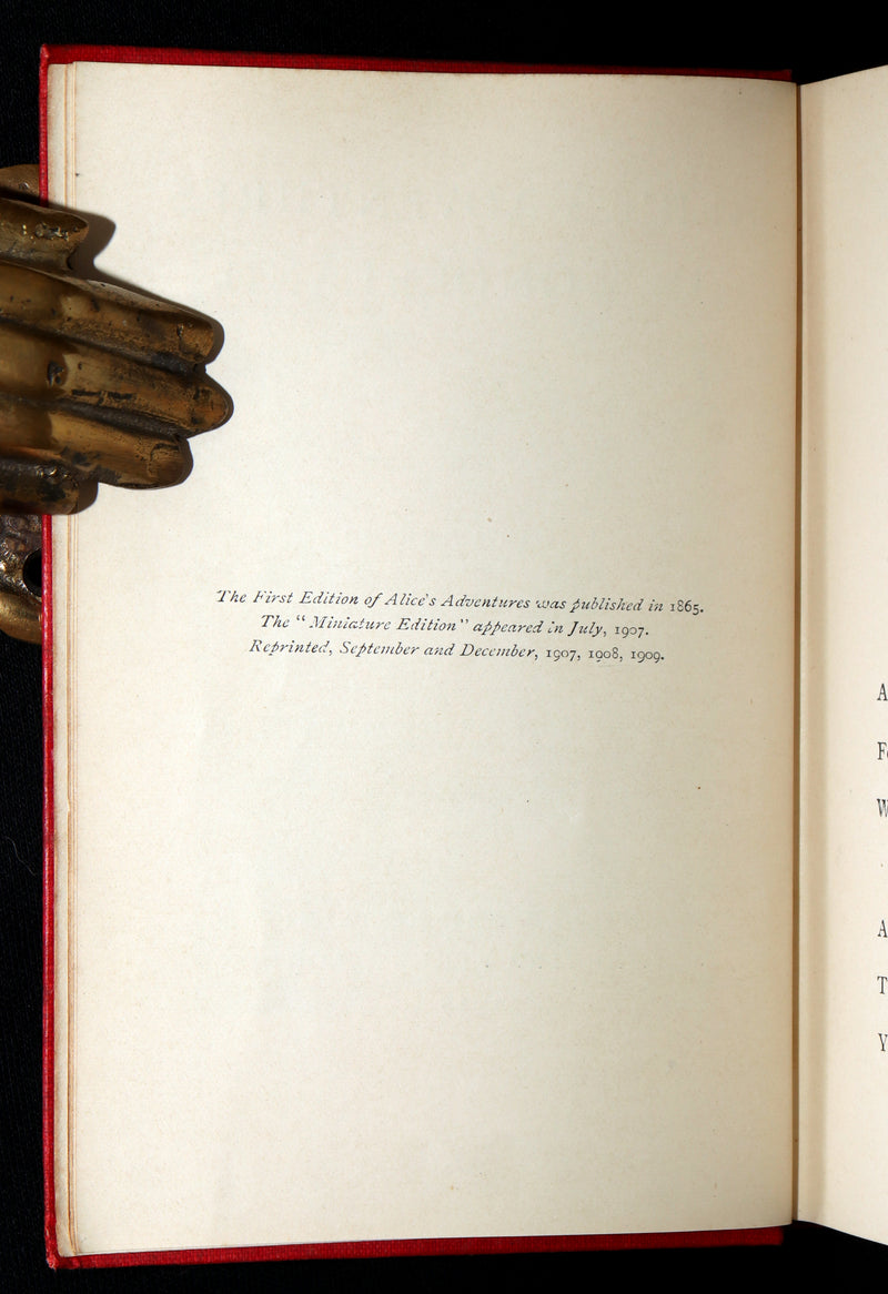 1909 Rare Miniature Edition - Alice's Adventures in Wonderland by Lewis Carroll