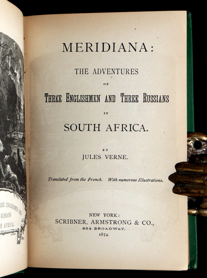 1874 First US Edition - Meridiana or Adventures in South Africa by Jules Verne