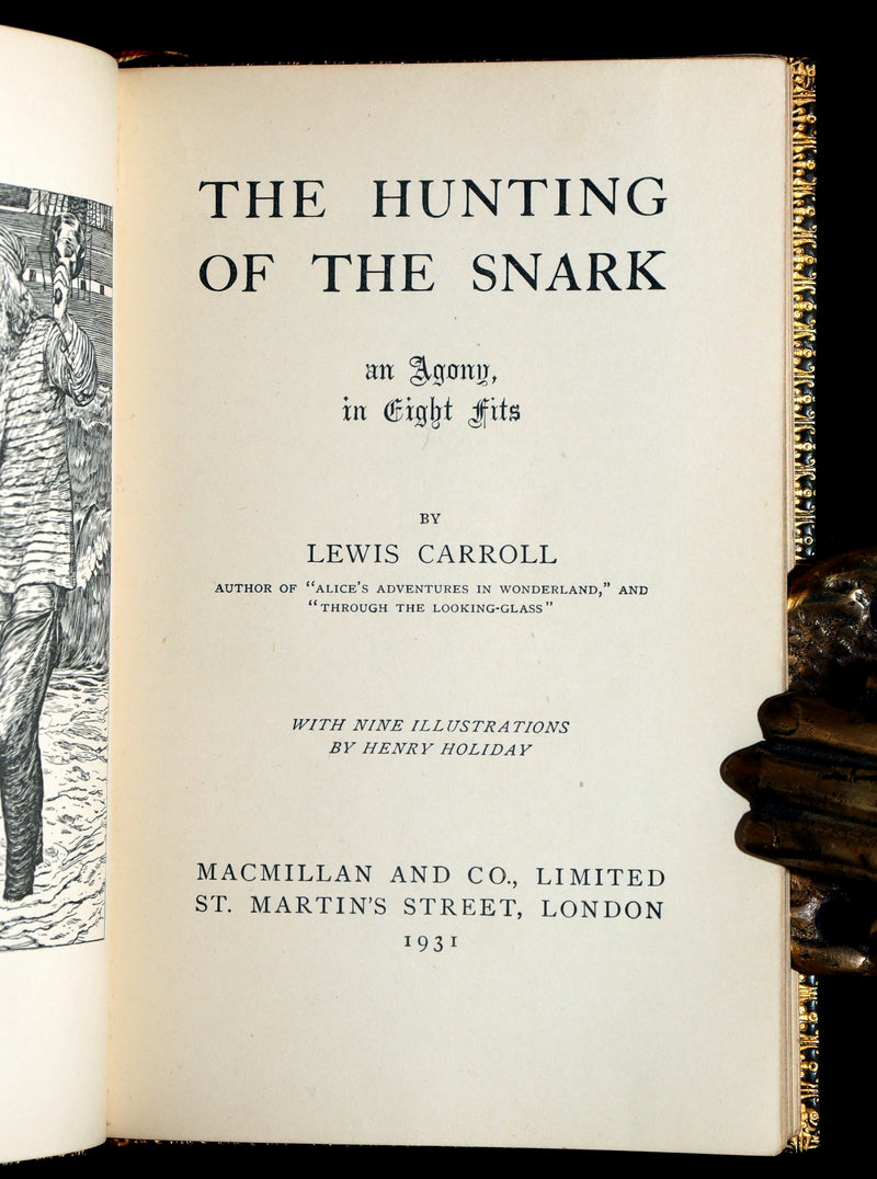 1931 Rare Book in a Riviere Binding - The Hunting of the Snark by Lewis Carroll