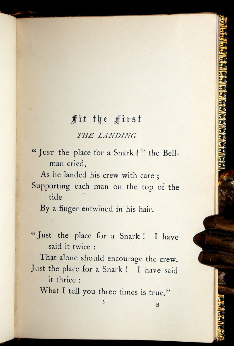 1931 Rare Book in a Riviere Binding - The Hunting of the Snark by Lewis Carroll