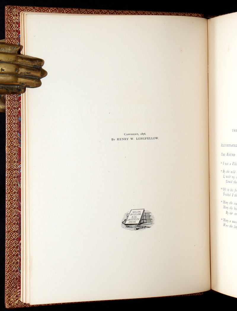 1877 Rare Book - The Skeleton in Armor, Norse Warrior Adventures by Longfellow