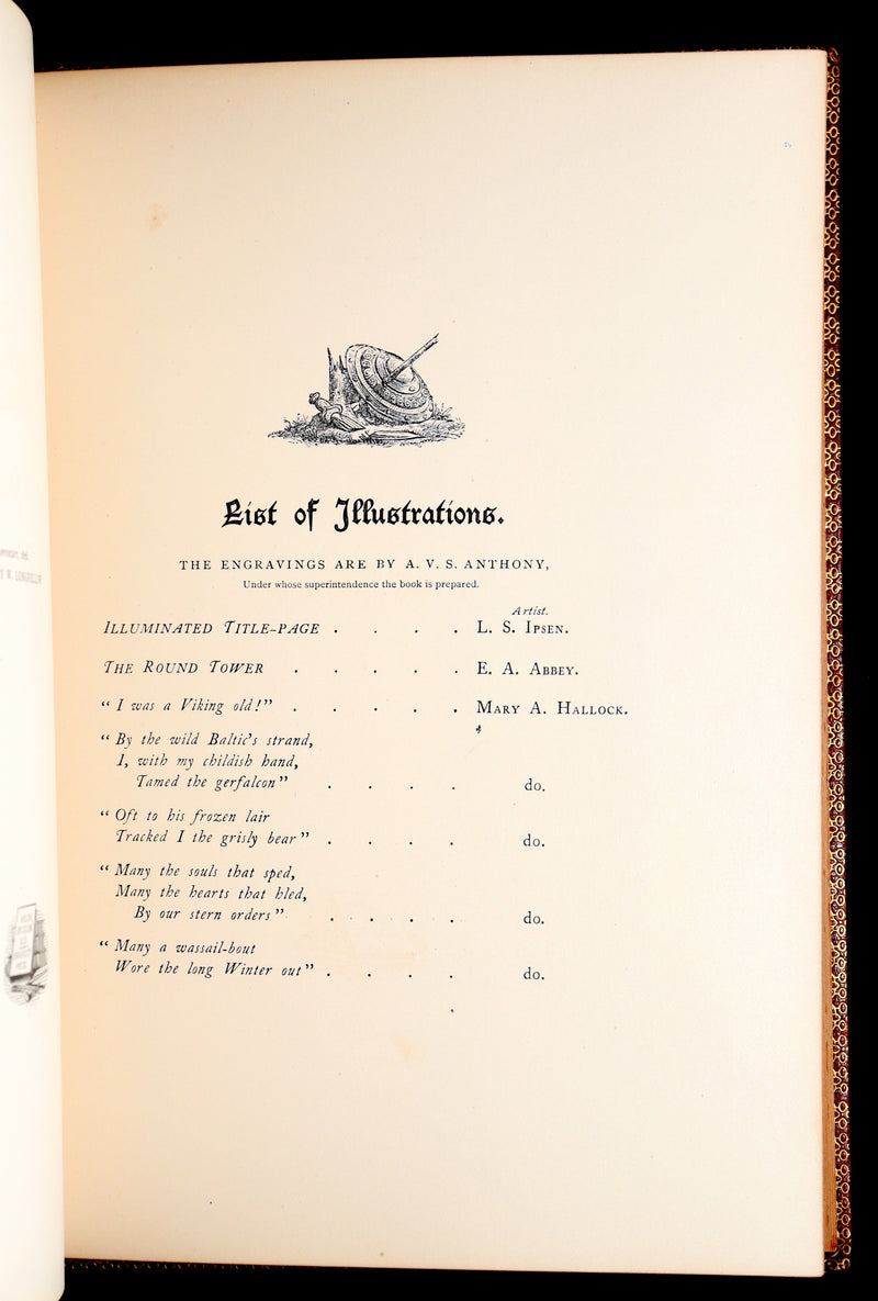 1877 Rare Book - The Skeleton in Armor, Norse Warrior Adventures by Longfellow