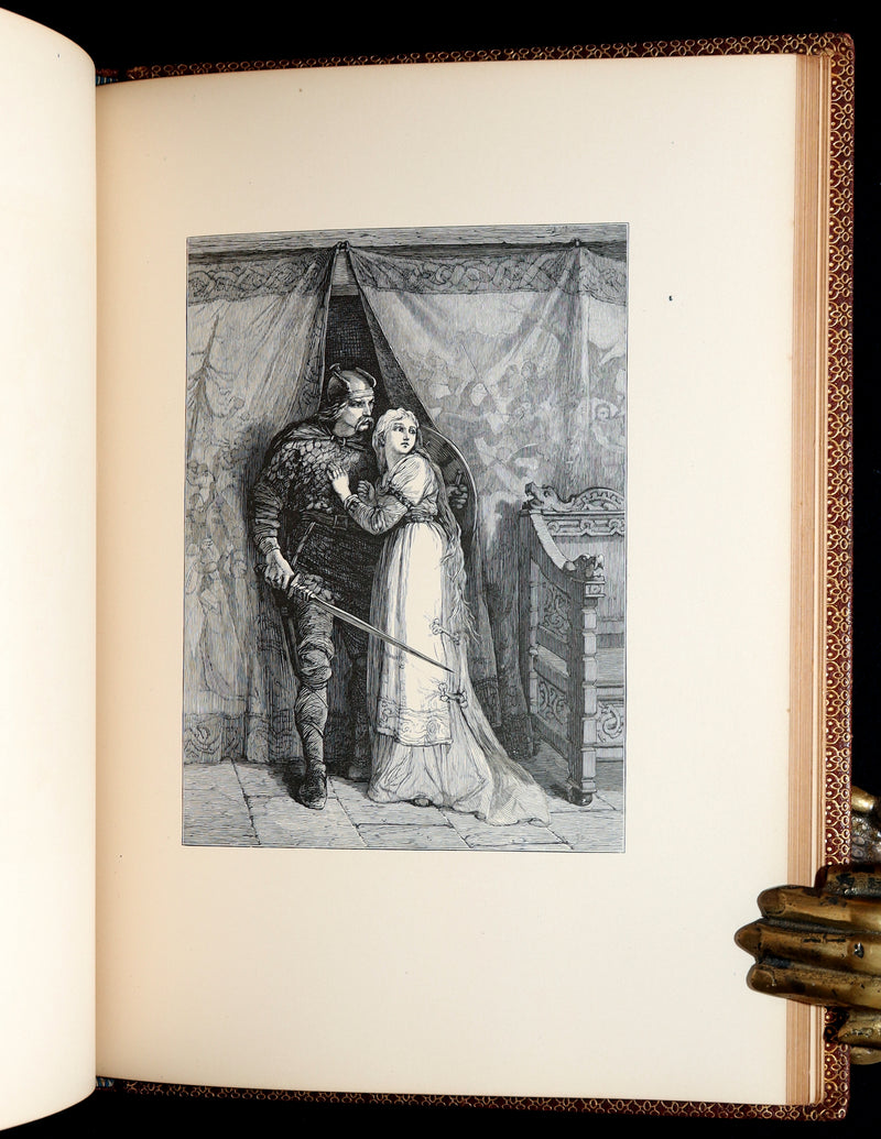 1877 Rare Book - The Skeleton in Armor, Norse Warrior Adventures by Longfellow