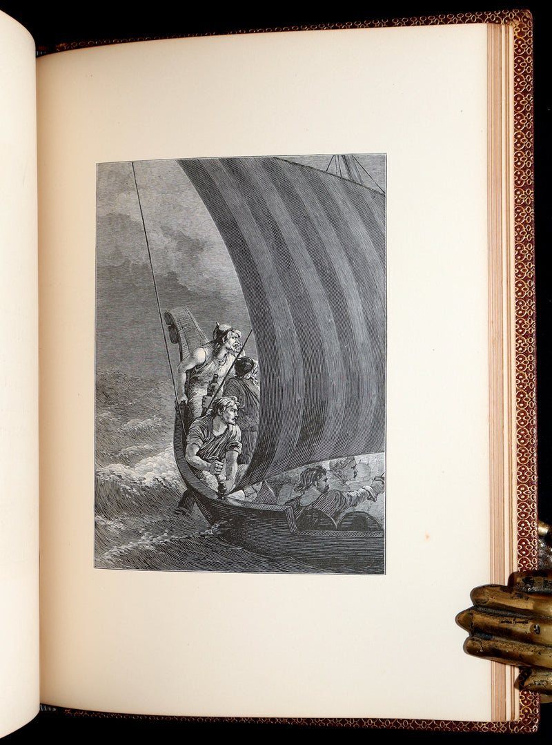 1877 Rare Book - The Skeleton in Armor, Norse Warrior Adventures by Longfellow