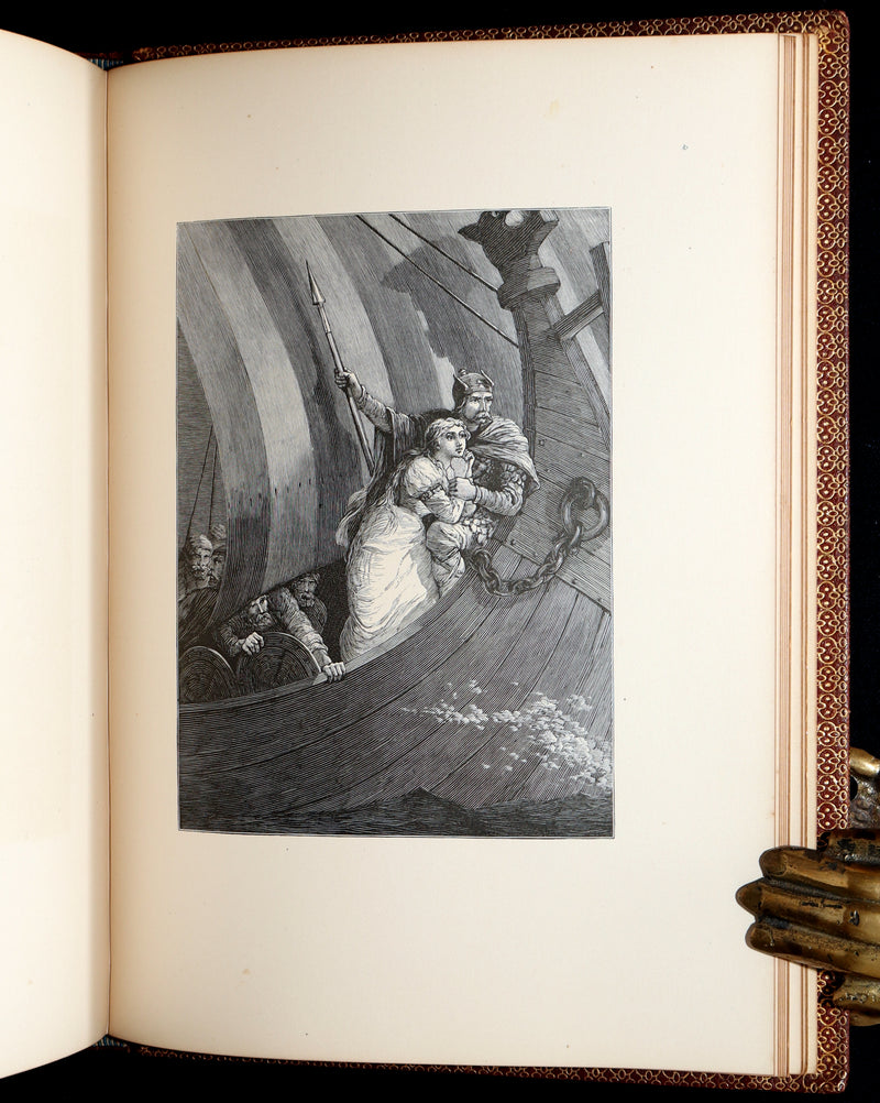 1877 Rare Book - The Skeleton in Armor, Norse Warrior Adventures by Longfellow