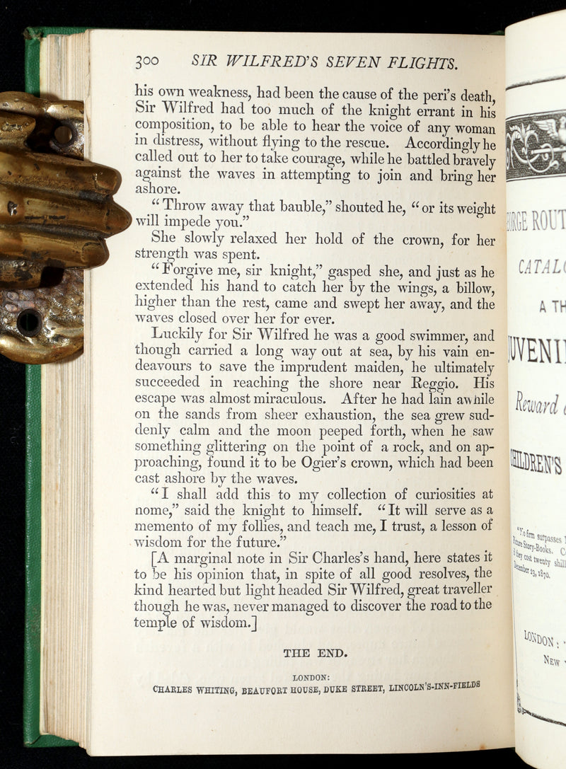 1870 Scarce Book - Sir Wilfred’s Seven Flights A Fairy Tale by Mme de Chatelain