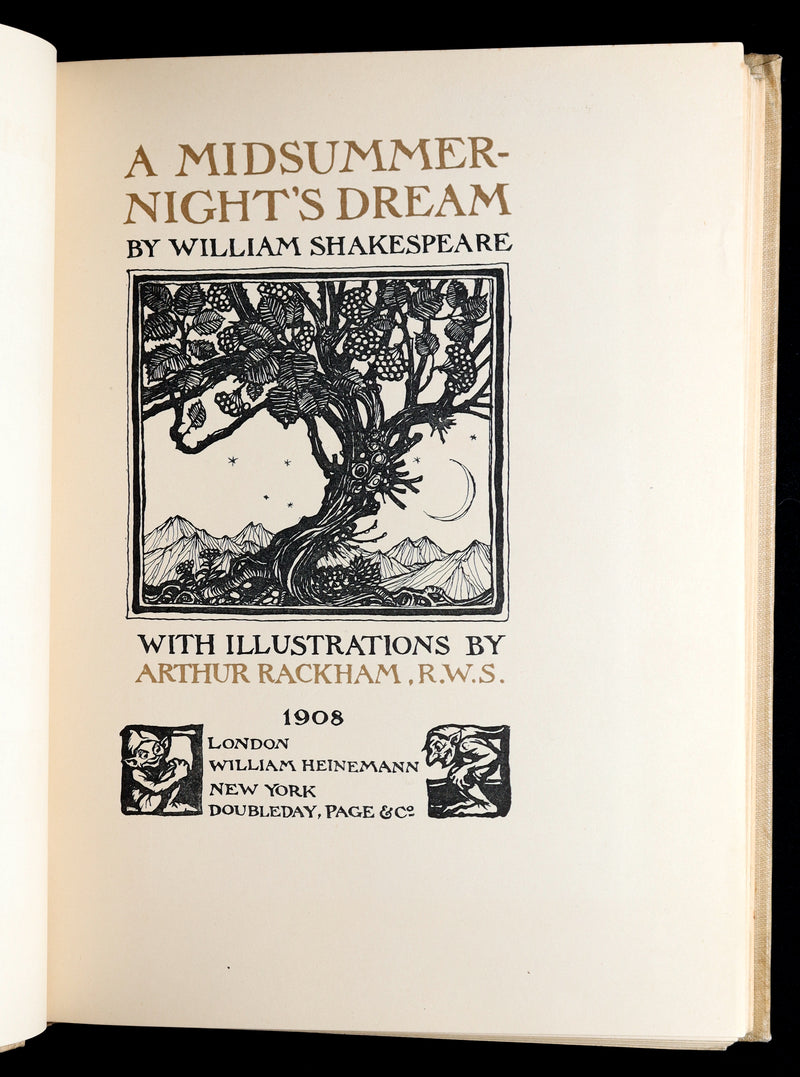 1908 First Edition Illustrated by Rackham - Shakespeare Midsummer Night's Dream