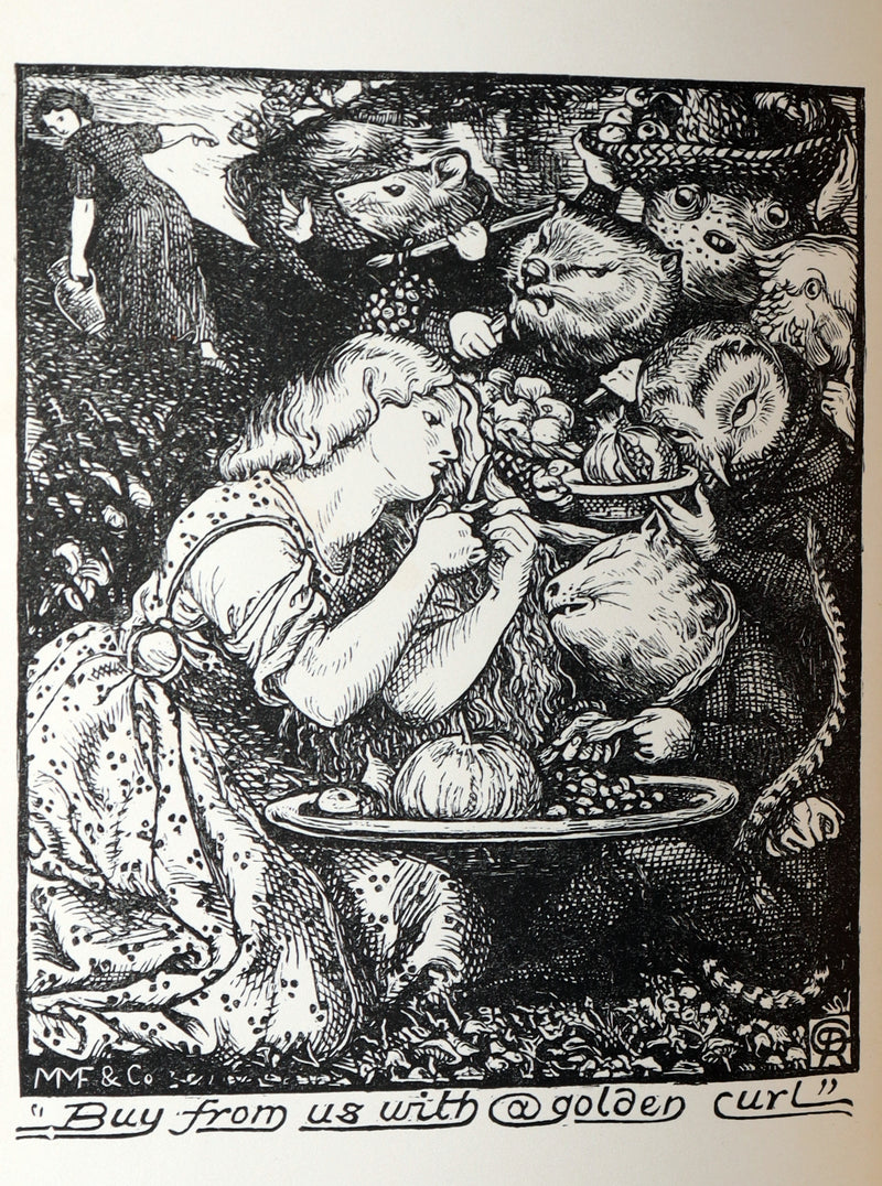 1890 Rare Book - Christina Rossetti's Poems with Goblin Market, Illustrated