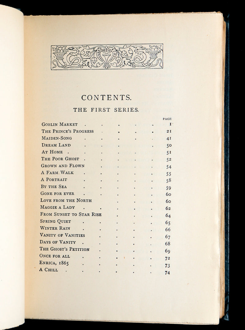 1890 Rare Book - Christina Rossetti's Poems with Goblin Market, Illustrated