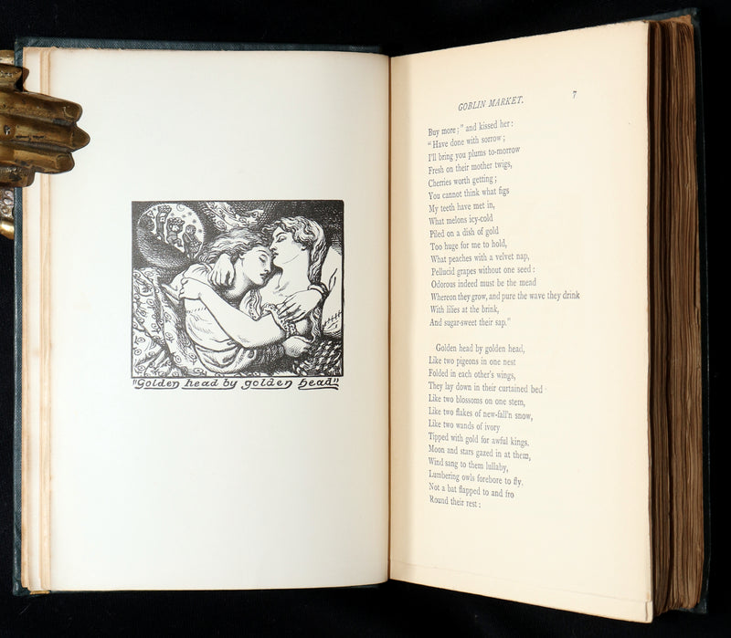 1890 Rare Book - Christina Rossetti's Poems with Goblin Market, Illustrated