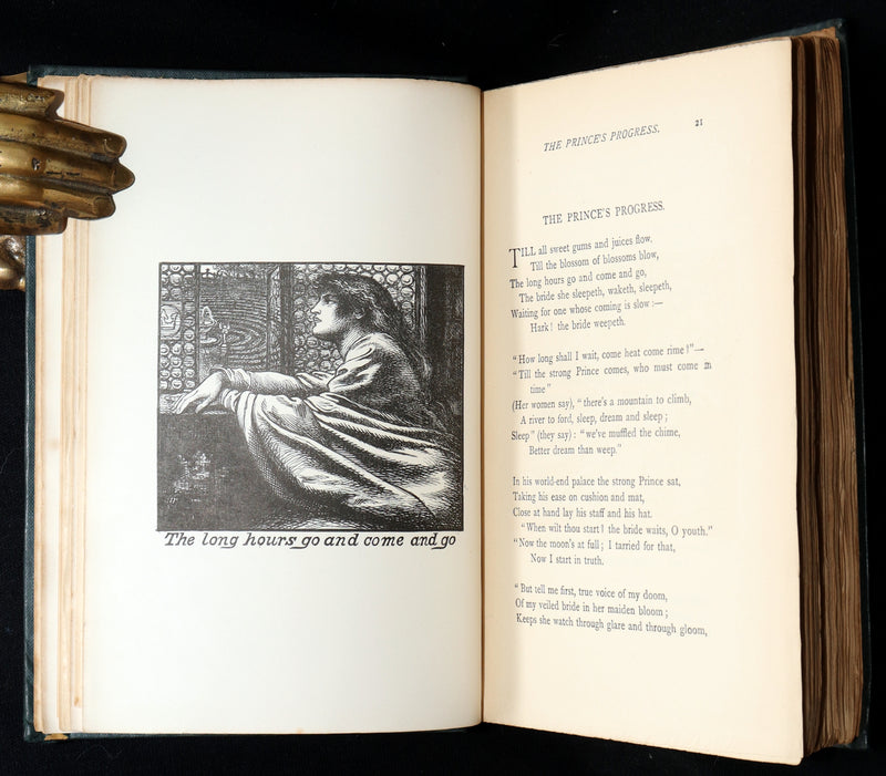 1890 Rare Book - Christina Rossetti's Poems with Goblin Market, Illustrated