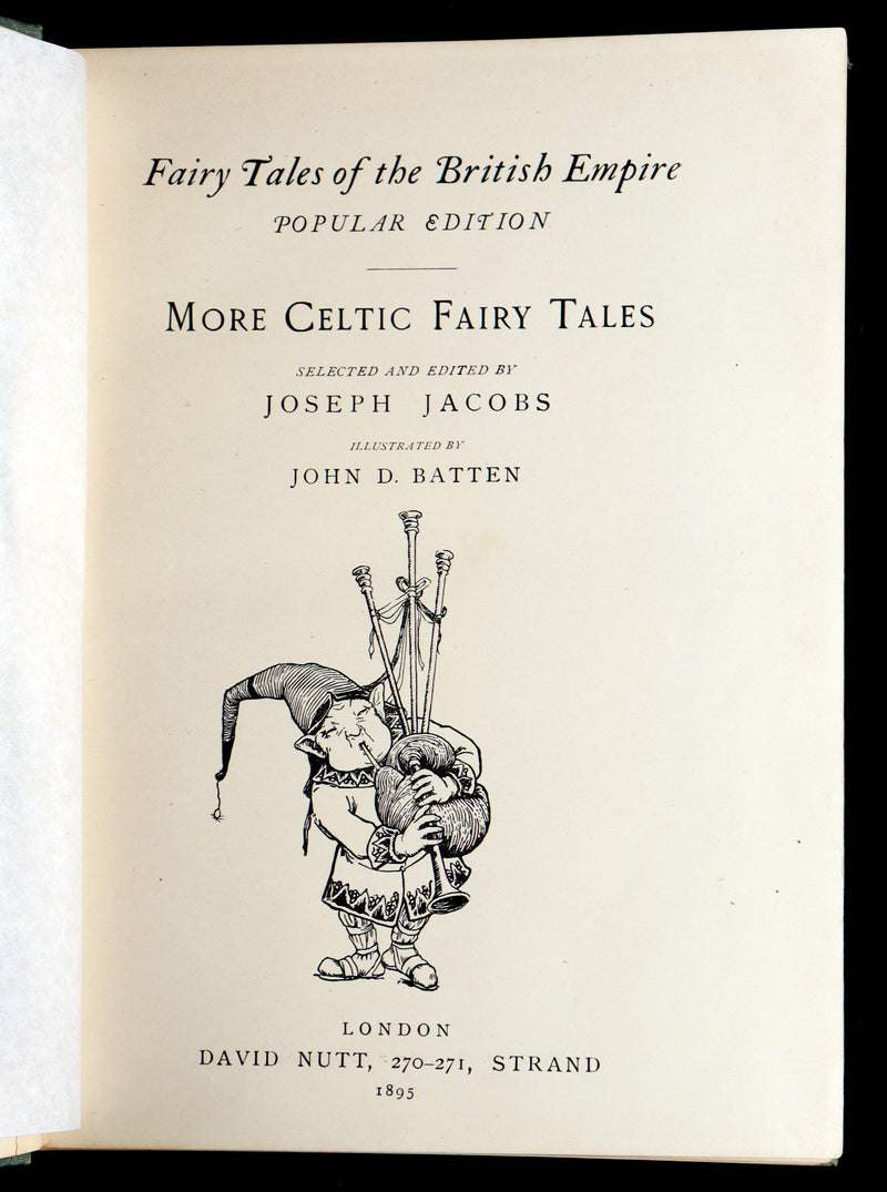 1895 Rare Book - More Celtic Fairy Tales by J. Jacobs Illustrated by J.D. Batten