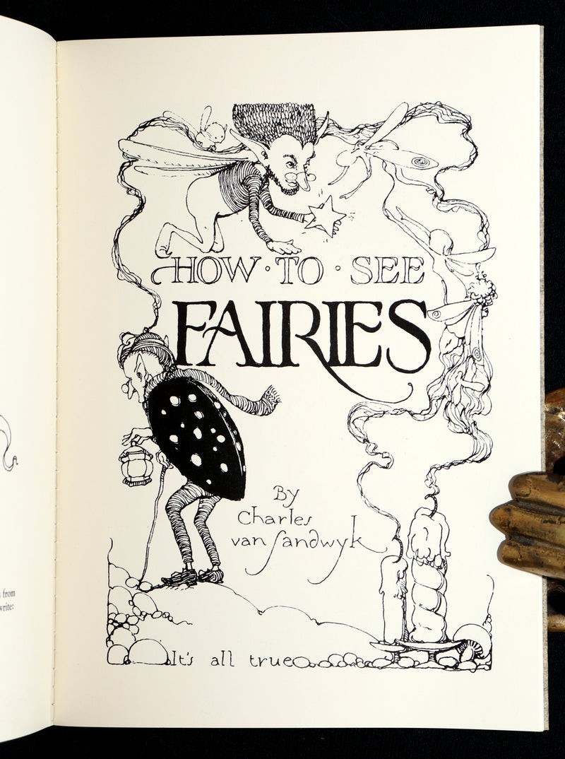 1993 Scarce First Edition- How to See Fairies by Charles van Sandwyk + Bookmark