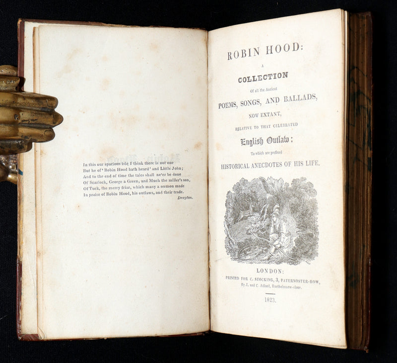 1823 Scarce Book - Robin Hood: A Collection of the Ancient Poems, Songs, Ballads