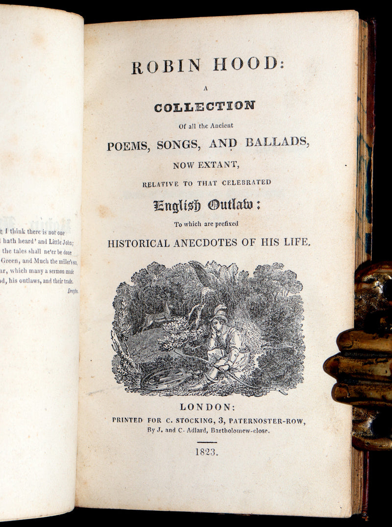 1823 Scarce Book - Robin Hood: A Collection of the Ancient Poems, Songs, Ballads
