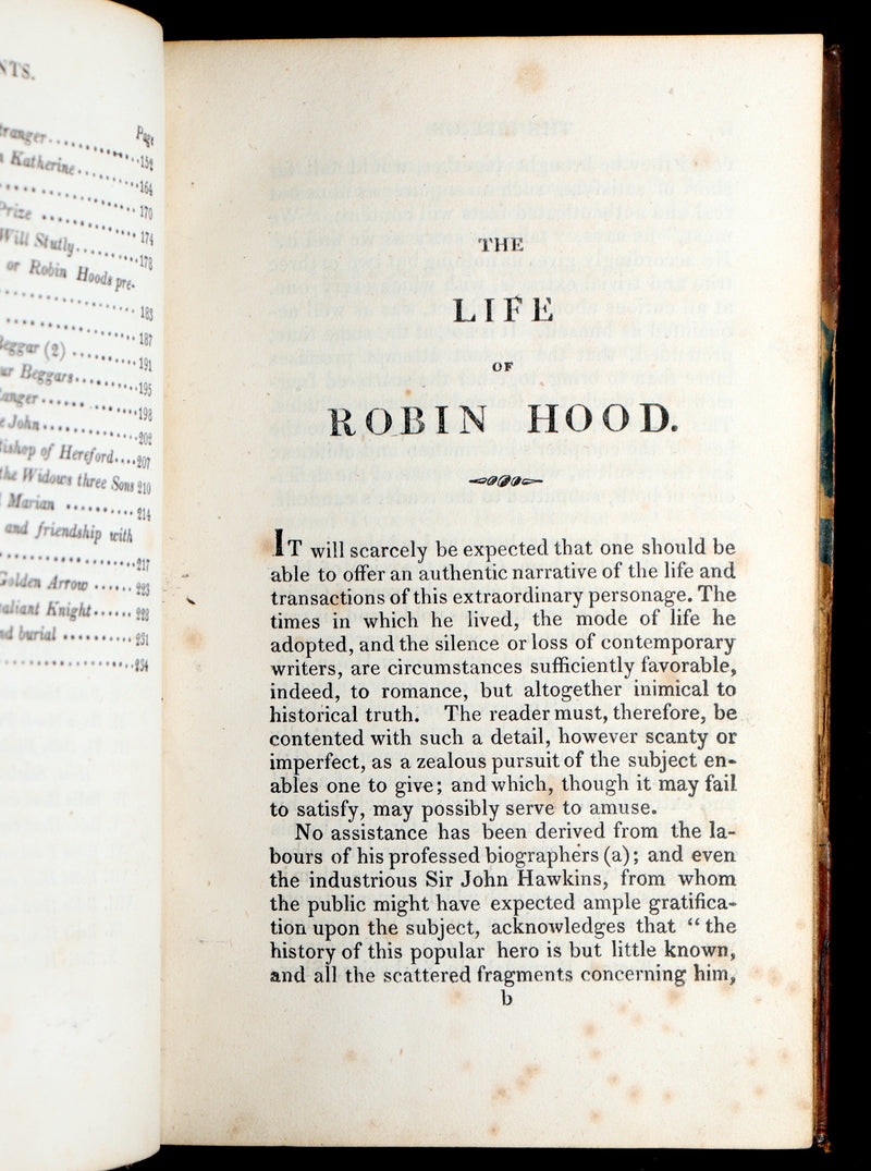 1823 Scarce Book - Robin Hood: A Collection of the Ancient Poems, Songs, Ballads