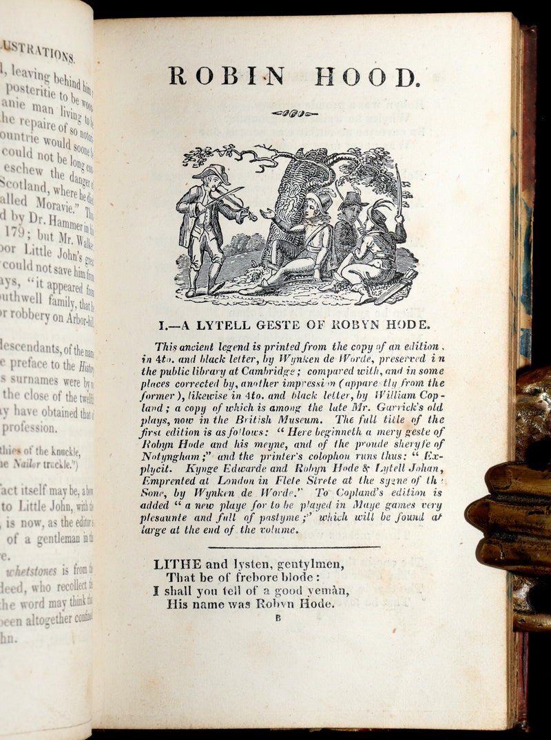 1823 Scarce Book - Robin Hood: A Collection of the Ancient Poems, Songs, Ballads