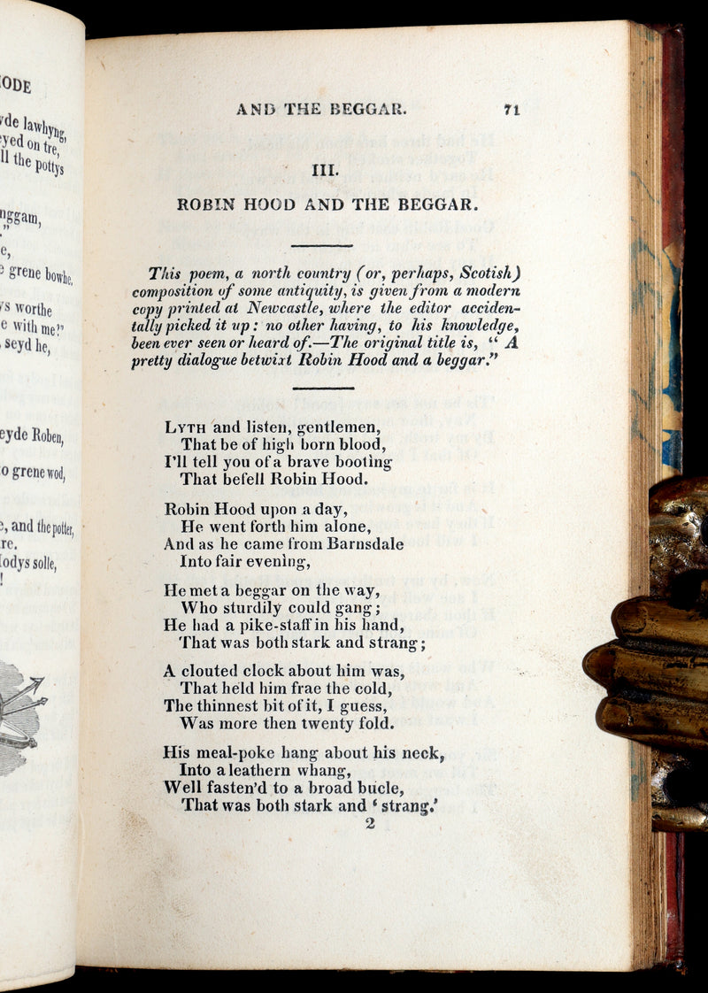 1823 Scarce Book - Robin Hood: A Collection of the Ancient Poems, Songs, Ballads