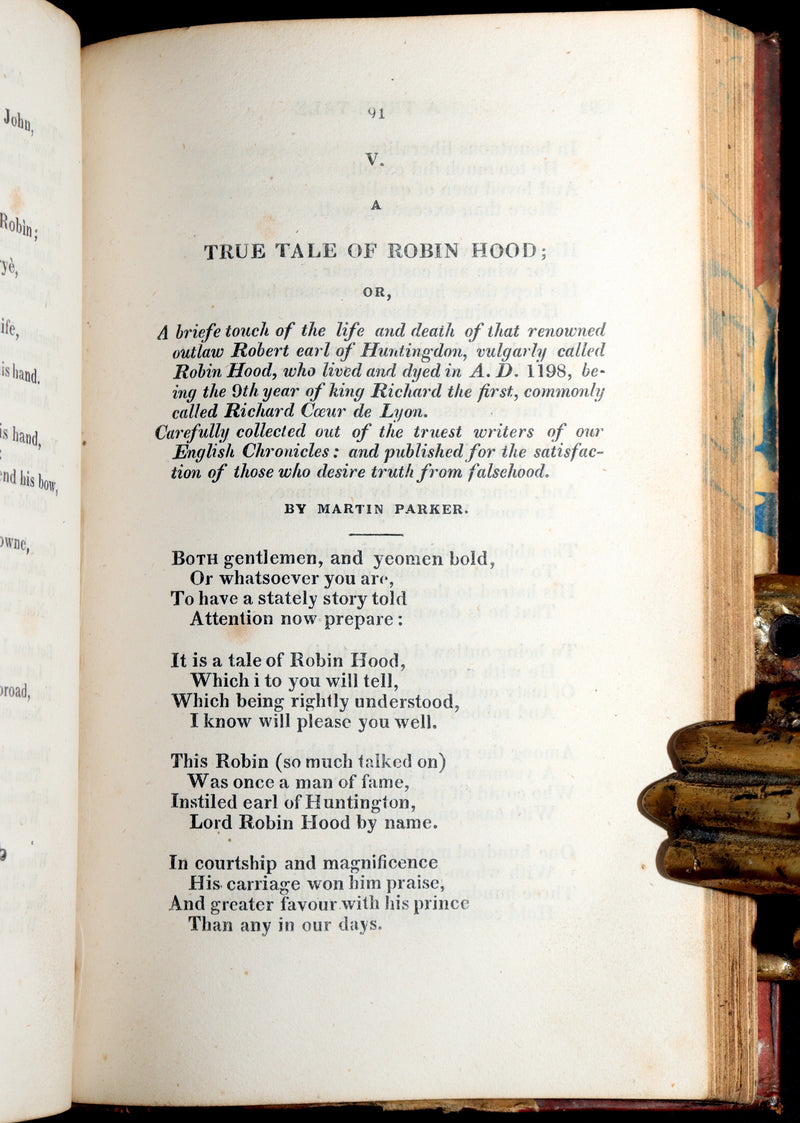 1823 Scarce Book - Robin Hood: A Collection of the Ancient Poems, Songs, Ballads