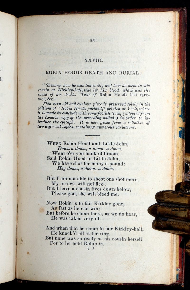 1823 Scarce Book - Robin Hood: A Collection of the Ancient Poems, Songs, Ballads