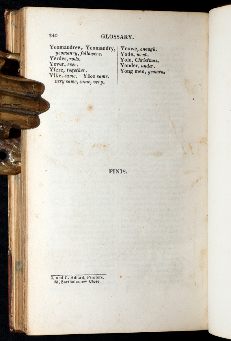 1823 Scarce Book - Robin Hood: A Collection of the Ancient Poems, Songs, Ballads