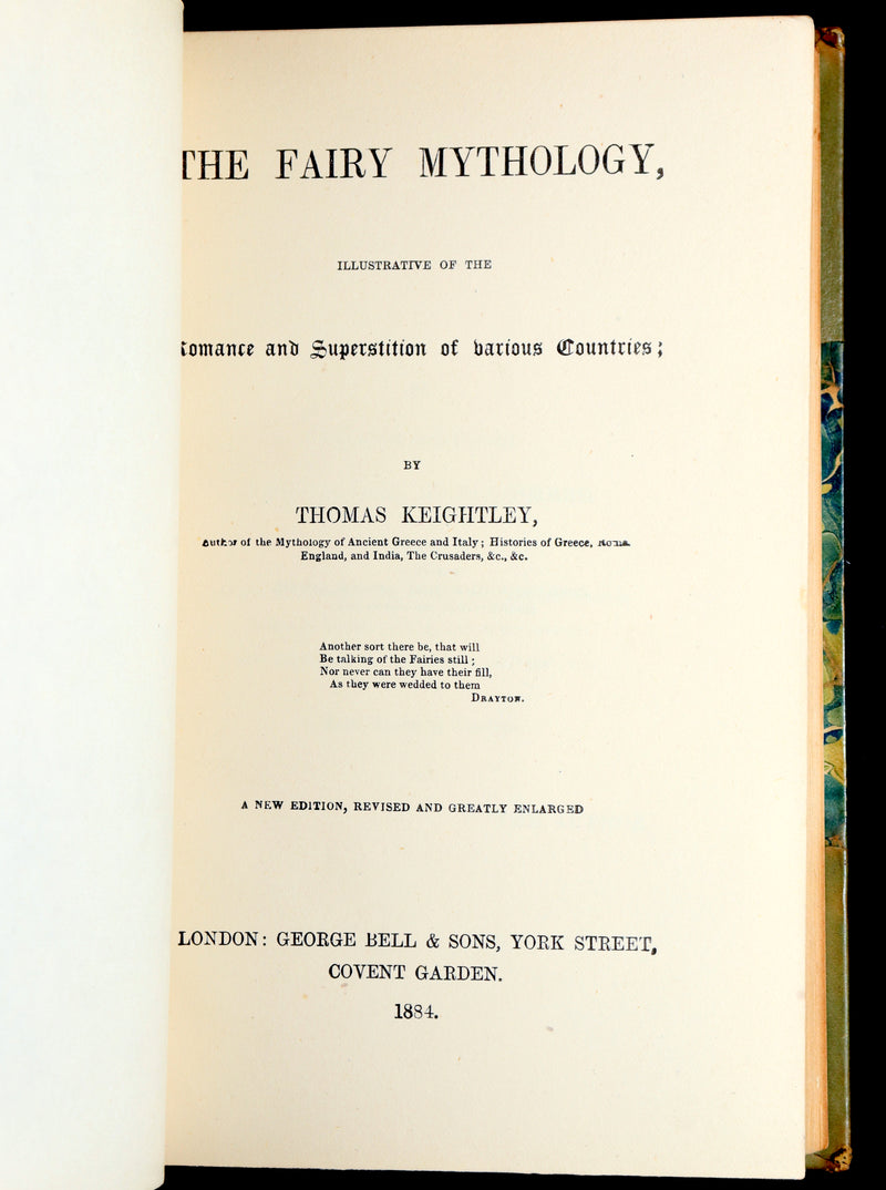 1884 Rare Victorian Book - The Fairy Mythology by Thomas Keightley
