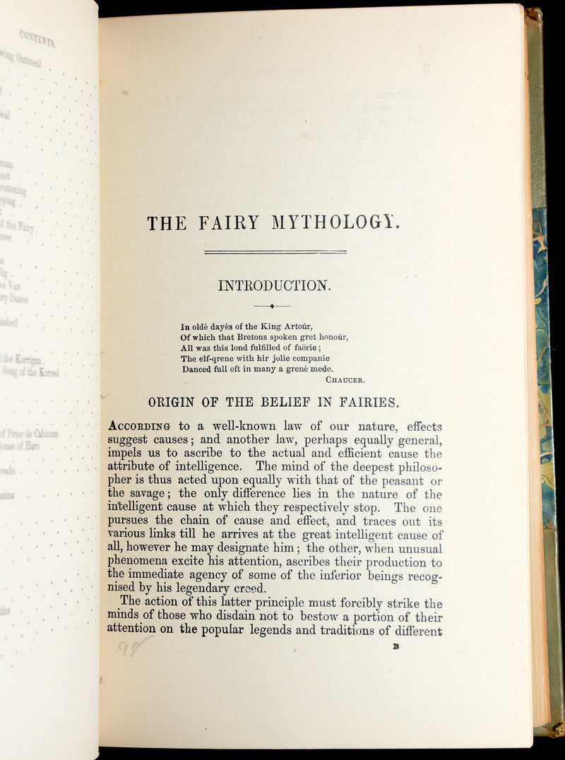 1884 Rare Victorian Book - The Fairy Mythology by Thomas Keightley