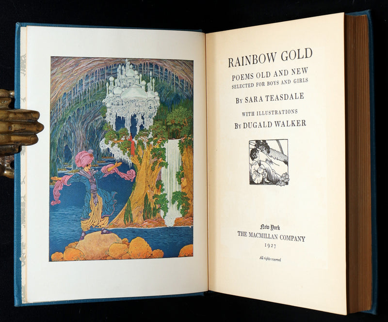 1927 Rare Book - Rainbow Gold by Sara Teasdale Illustrated by Dugald Walker
