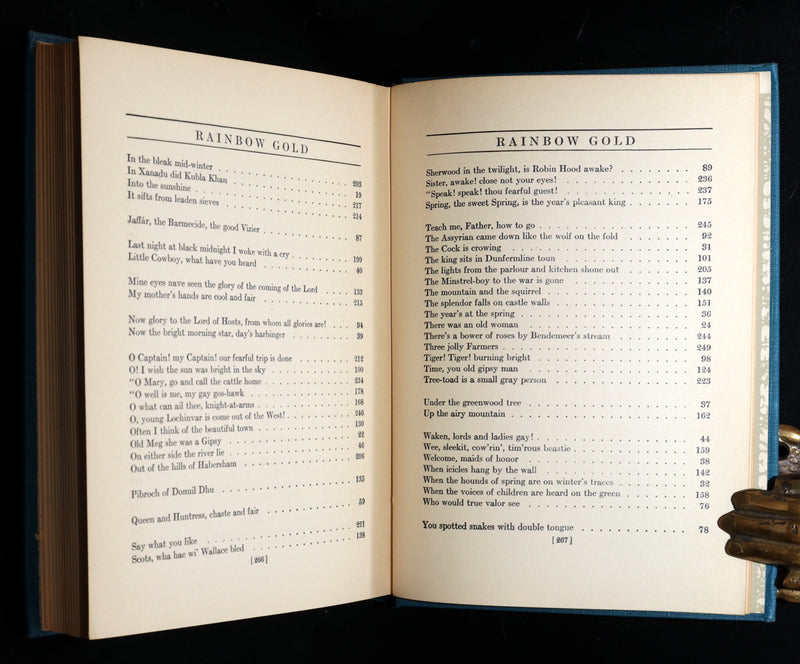 1927 Rare Book - Rainbow Gold by Sara Teasdale Illustrated by Dugald Walker