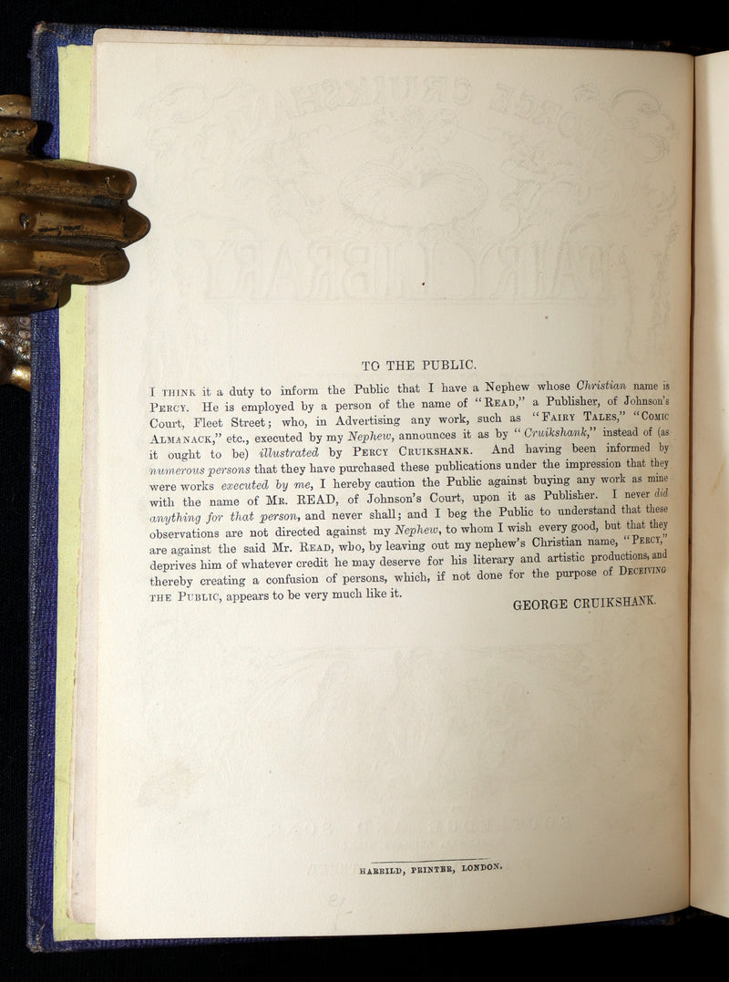 1865 Scarce First Edition - George Cruikshank's Fairy Library. Illustrated