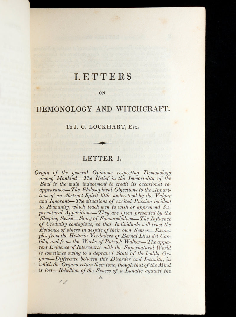 1830 First Edition bound by Wood - Letters on Demonology and Witchcraft by Scott