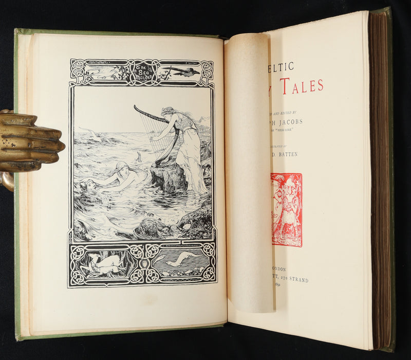 1892 Rare First Edition- Celtic Fairy Tales by J Jacobs Illustrated by JD Batten