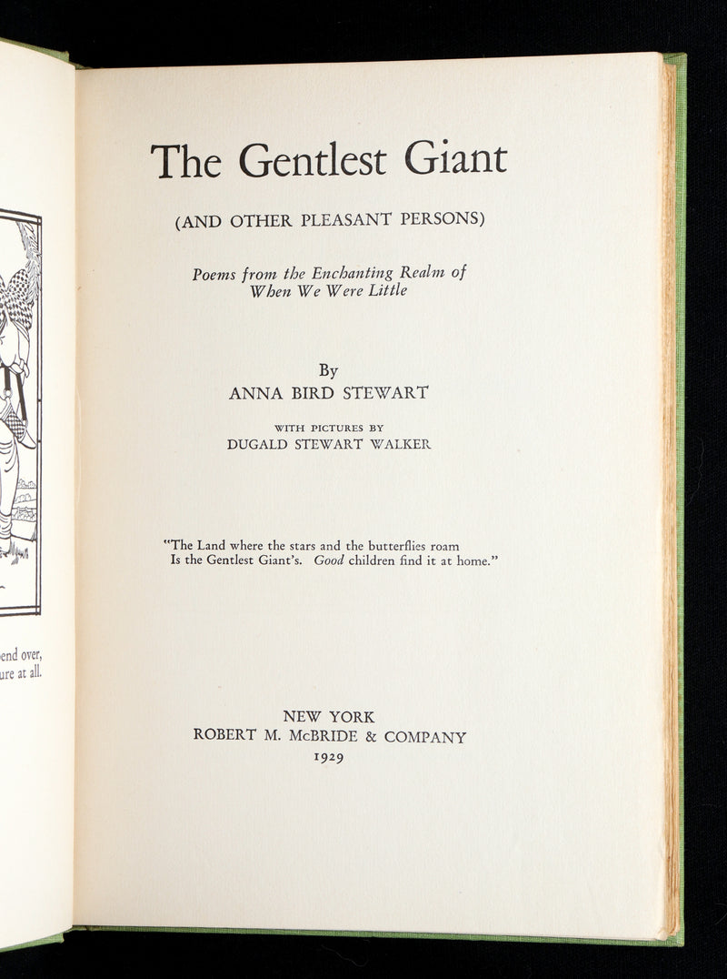 1929 Rare Book - The Gentlest Giant Illustrated by Dugald Stewart Walker