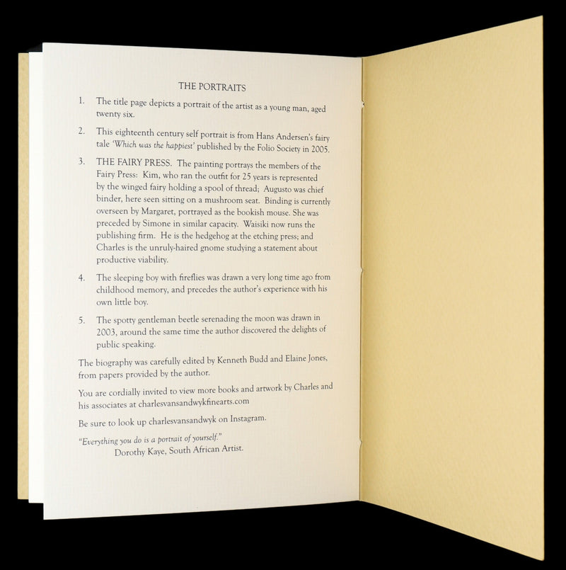 2021 Signed First Edition - Yours Truly, Biography of Charles van Sandwyk