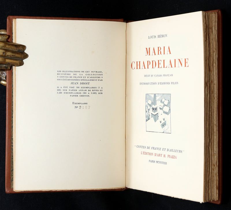 1932 Rare French Edition - Maria Chapdelaine by L. Hemon illustrated by J. Droit