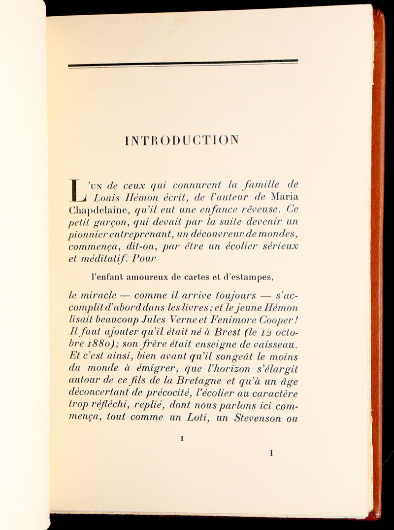 1932 Rare French Edition - Maria Chapdelaine by L. Hemon illustrated by J. Droit