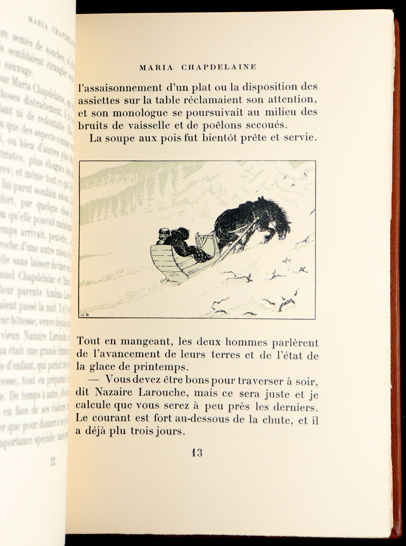 1932 Rare French Edition - Maria Chapdelaine by L. Hemon illustrated by J. Droit