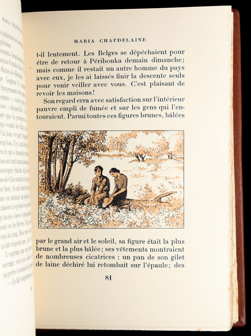 1932 Rare French Edition - Maria Chapdelaine by L. Hemon illustrated by J. Droit