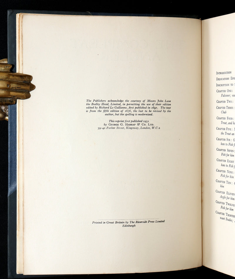 1931 Rare First Edition - The Compleat Angler illustrated by Arthur Rackham