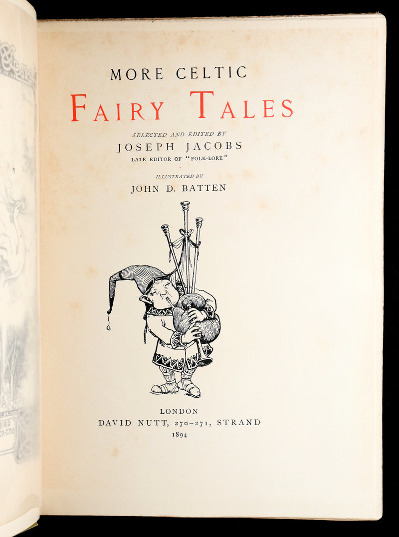 1894 First Edition- More Celtic Fairy Tales by J Jacobs Illustrated by JD Batten