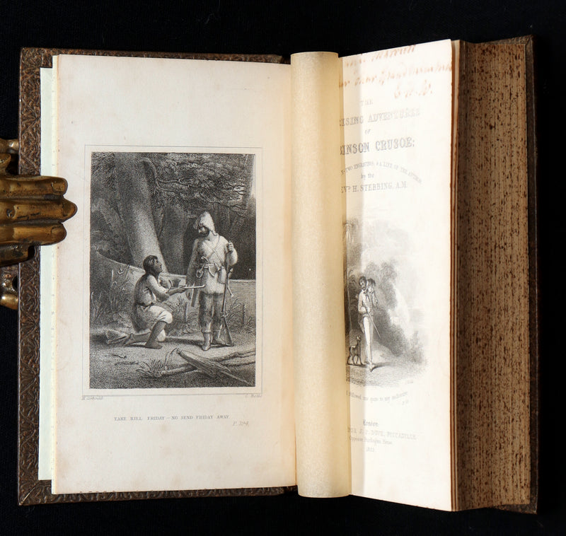 1832 Rare Book in Bayntun Binding - Surprising Adventures of Robinson Crusoe