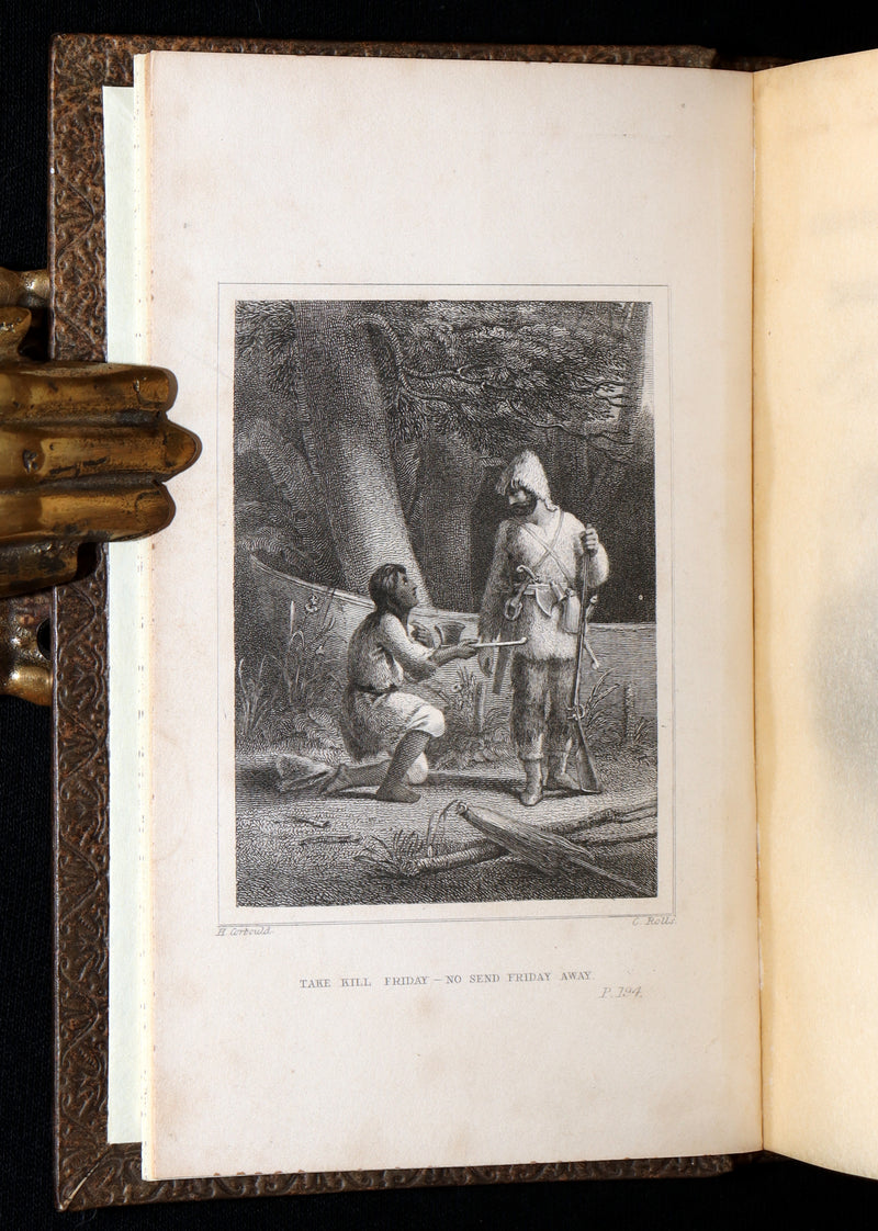 1832 Rare Book in Bayntun Binding - Surprising Adventures of Robinson Crusoe