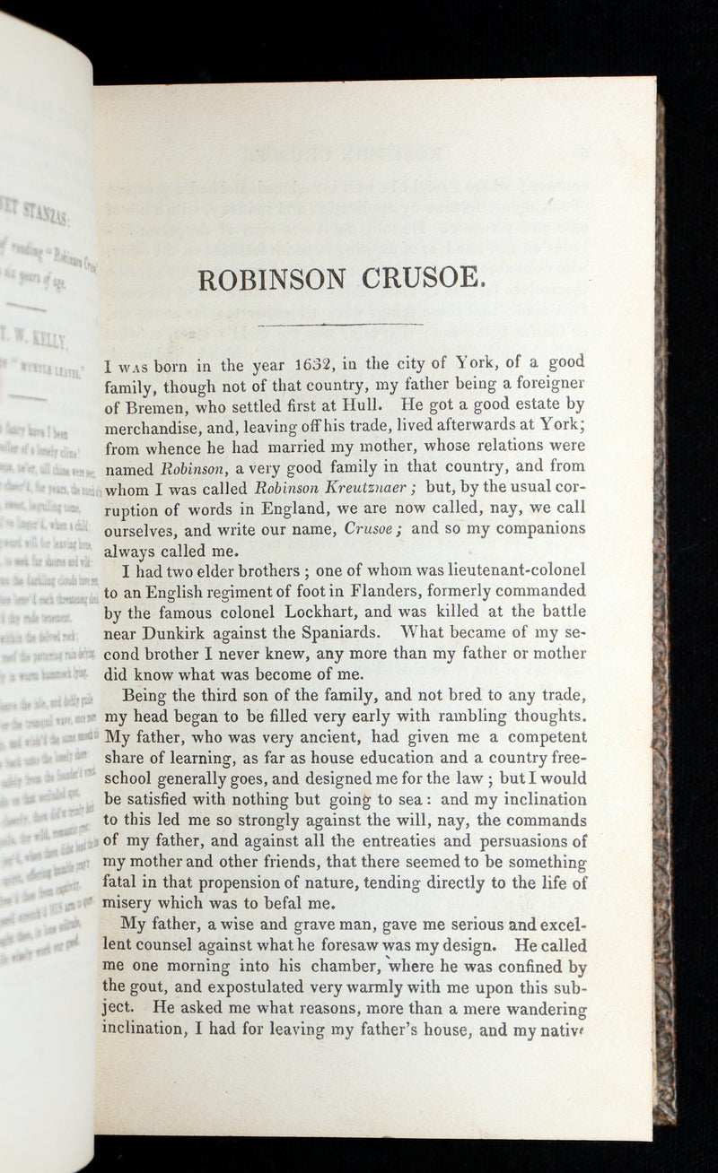 1832 Rare Book in Bayntun Binding - Surprising Adventures of Robinson Crusoe