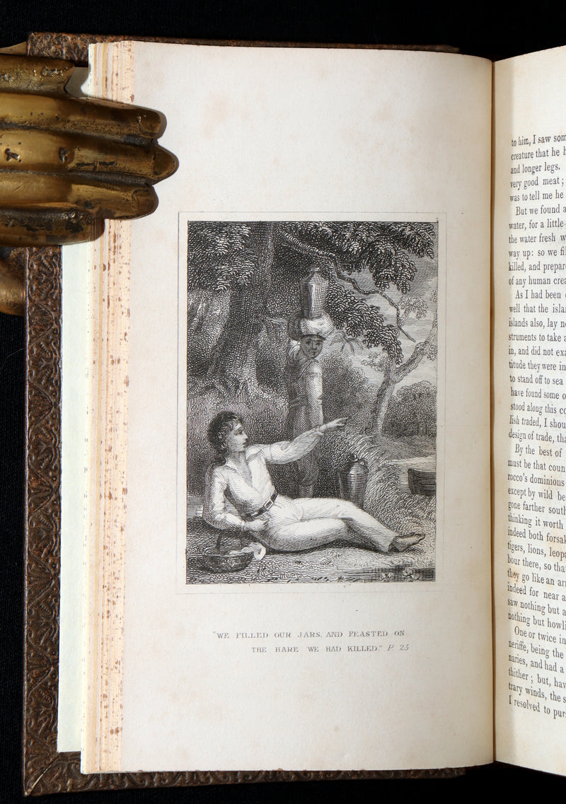 1832 Rare Book in Bayntun Binding - Surprising Adventures of Robinson Crusoe